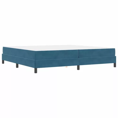 Boxspring ágy matraccal Sötét kék 200 x 200 cm Bársony