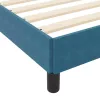Boxspring ágy matraccal Sötét kék 200 x 200 cm Bársony