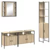 Fürdőszoba bútor szett 4 pcs sonoma tölgy 33 x 33 x 185.5 cm