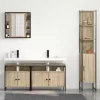 Fürdőszoba bútor szett 4 pcs sonoma tölgy 33 x 33 x 185.5 cm