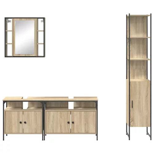 Fürdőszoba bútor szett 4 pcs sonoma tölgy 33 x 33 x 185.5 cm