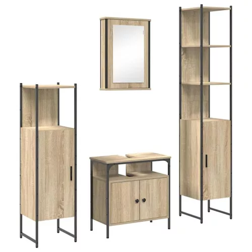 Fürdőszoba bútor szett 4 pcs sonoma tölgy 33 x 33 x 185.5 cm