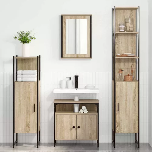 Fürdőszoba bútor szett 4 pcs sonoma tölgy 33 x 33 x 185.5 cm