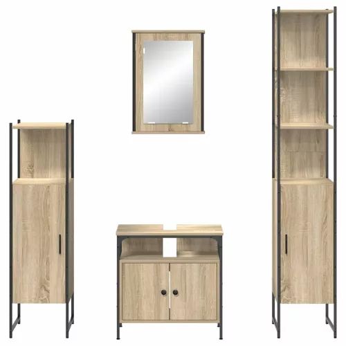 Fürdőszoba bútor szett 4 pcs sonoma tölgy 33 x 33 x 185.5 cm