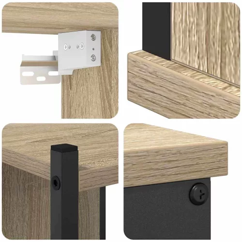Fürdőszoba bútor szett 4 pcs sonoma tölgy 33 x 33 x 185.5 cm