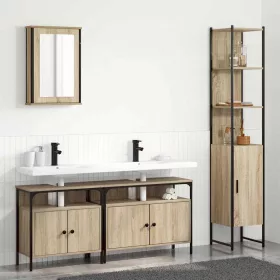   Fürdőszoba bútor szett 4 pcs sonoma tölgy 33 x 33 x 185.5 cm
