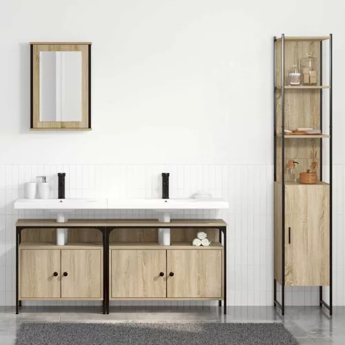 Fürdőszoba bútor szett 4 pcs sonoma tölgy 33 x 33 x 185.5 cm