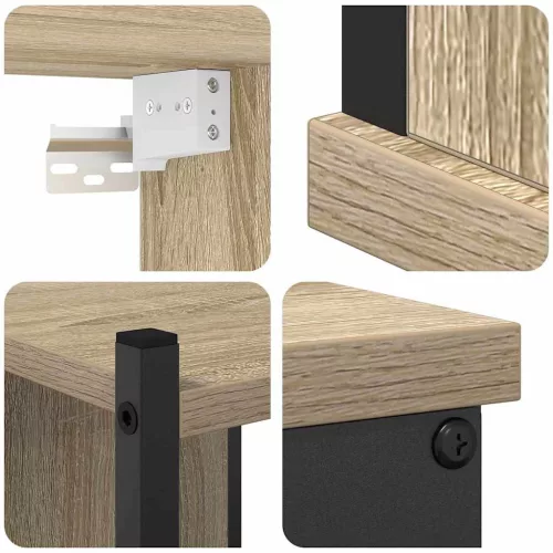 Fürdőszoba bútor szett 4 pcs sonoma tölgy 33 x 33 x 185.5 cm