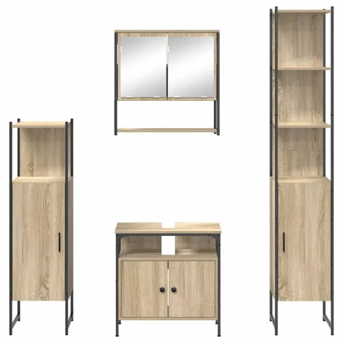 Fürdőszoba bútor szett 4 pcs sonoma tölgy 33 x 33 x 185.5 cm