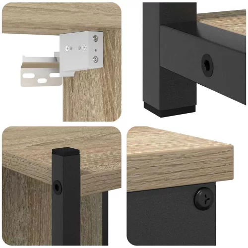 Fürdőszoba bútor szett 4 pcs sonoma tölgy 33 x 33 x 185.5 cm