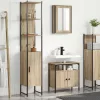 Fürdőszoba bútor szett 3 pcs sonoma tölgy 33 x 33 x 185.5 cm