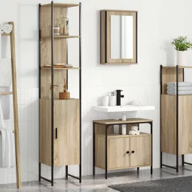   Fürdőszoba bútor szett 3 pcs sonoma tölgy 33 x 33 x 185.5 cm