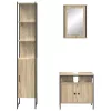 Fürdőszoba bútor szett 3 pcs sonoma tölgy 33 x 33 x 185.5 cm