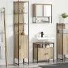 Fürdőszoba bútor szett 3 pcs sonoma tölgy 33 x 33 x 185.5 cm