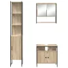 Fürdőszoba bútor szett 3 pcs sonoma tölgy 33 x 33 x 185.5 cm