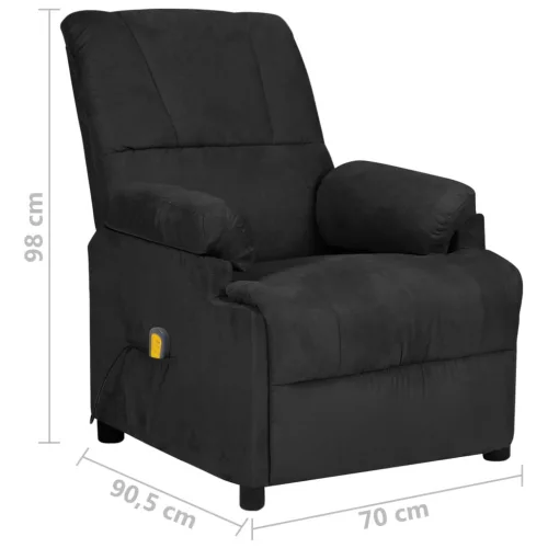 Fekete mikroszálas szövet masszázsfotel