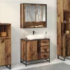 Fürdőszoba bútor szett 2 pcs Régi fa 65 x 33 x 60 cm Faanyag