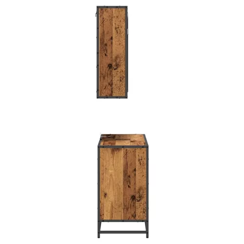 Fürdőszoba bútor szett 2 pcs Régi fa 65 x 33 x 60 cm Faanyag