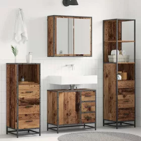   Fürdőszoba bútor szett 4 pcs Régi fa 65 x 33 x 60 cm Faanyag