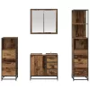 Fürdőszoba bútor szett 4 pcs Régi fa 65 x 33 x 60 cm Faanyag
