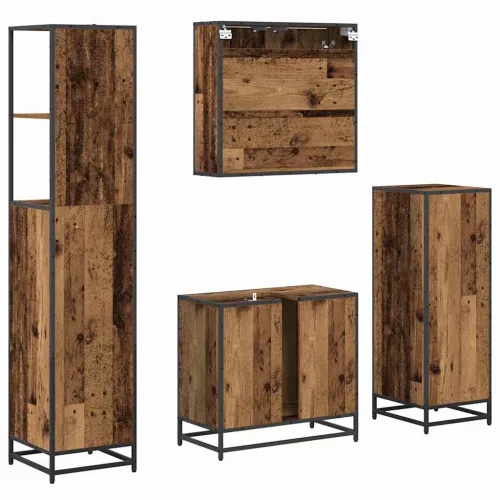 Fürdőszoba bútor szett 4 pcs Régi fa 65 x 33 x 60 cm Faanyag