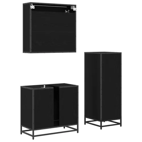 Fürdőszoba bútor szett 3 pcs Musta tammi 65 x 33 x 60 cm