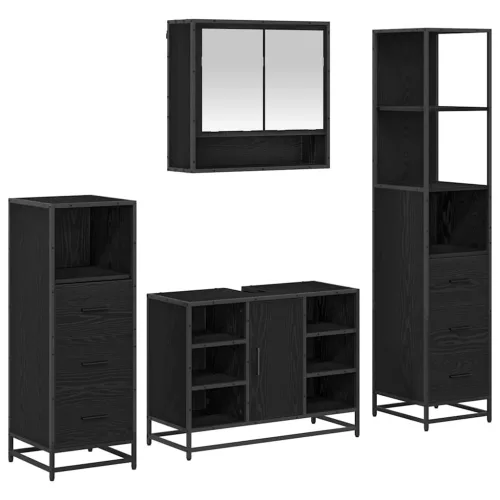 Fürdőszoba bútor szett 4 pcs Musta tammi 80 x 33 x 60 cm