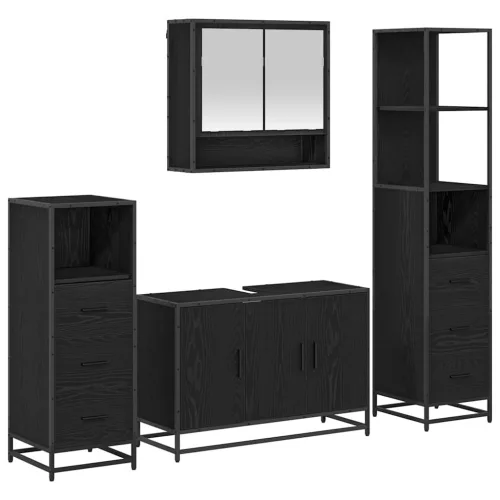 Fürdőszoba bútor szett 4 pcs Musta tammi 90 x 33 x 60 cm