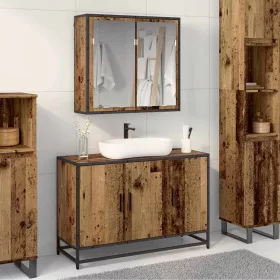   Fürdőszoba bútor szett 2 pcs Régi fa 90 x 33 x 60 cm Faanyag