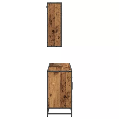 Fürdőszoba bútor szett 2 pcs Régi fa 90 x 33 x 60 cm Faanyag