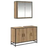 Fürdőszoba bútor szett 2 pcs kézműves tölgy 90 x 33 x 60 cm