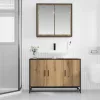 Fürdőszoba bútor szett 2 pcs kézműves tölgy 90 x 33 x 60 cm