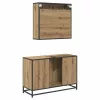 Fürdőszoba bútor szett 2 pcs kézműves tölgy 90 x 33 x 60 cm