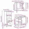Fürdőszoba bútor szett 3 pcs Musta tammi 65 x 33 x 60 cm