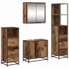 Fürdőszoba bútor szett 4 pcs Régi fa 65 x 33 x 60 cm Faanyag