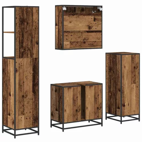 Fürdőszoba bútor szett 4 pcs Régi fa 65 x 33 x 60 cm Faanyag