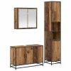 Fürdőszoba bútor szett 3 pcs Régi fa 90 x 33 x 60 cm Faanyag