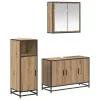 Fürdőszoba bútor szett 3 pcs kézműves tölgy 90 x 33 x 60 cm