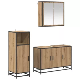   Fürdőszoba bútor szett 3 pcs kézműves tölgy 90 x 33 x 60 cm
