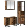 Fürdőszoba bútor szett 3 pcs Régi fa 80 x 33 x 60 cm Faanyag