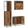 Fürdőszoba bútor szett 3 pcs Régi fa 80 x 33 x 60 cm Faanyag