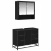 Fürdőszoba bútor szett 2 pcs Musta tammi 80 x 33 x 60 cm