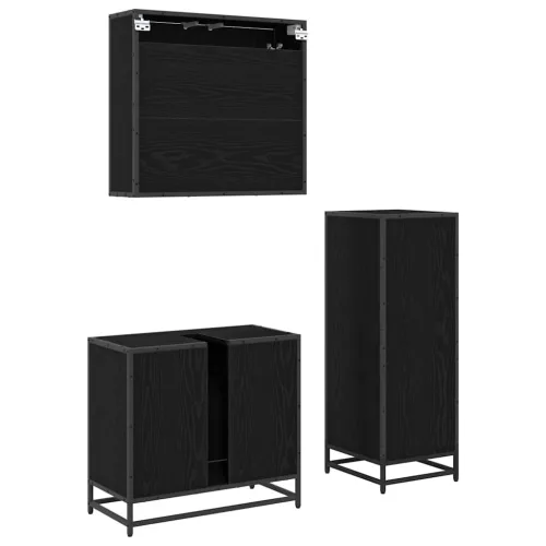 Fürdőszoba bútor szett 3 pcs Musta tammi 65 x 33 x 60 cm