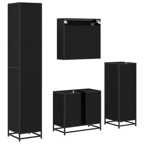 Fürdőszoba bútor szett 4 pcs Musta tammi 35 x 37.5 x 188.5 cm