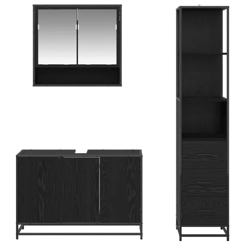 Fürdőszoba bútor szett 3 pcs Régi fa 90 x 33 x 60 cm Faanyag