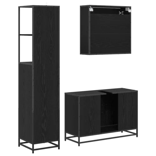 Fürdőszoba bútor szett 3 pcs Régi fa 90 x 33 x 60 cm Faanyag