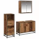 Fürdőszoba bútor szett 3 pcs Régi fa 90 x 33 x 60 cm Faanyag