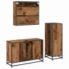 Fürdőszoba bútor szett 3 pcs Régi fa 90 x 33 x 60 cm Faanyag