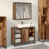 Fürdőszoba bútor szett 2 pcs Régi fa 80 x 33 x 60 cm Faanyag