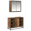 Fürdőszoba bútor szett 2 pcs Régi fa 80 x 33 x 60 cm Faanyag